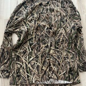 Brown and Green Long Sleeve Camouflage Tee